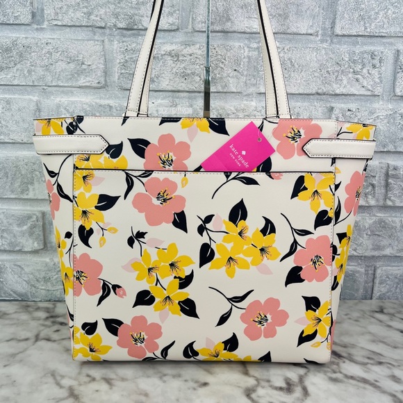Kate Spade Lily Blooms Large Laptop Tote Shoulder Bag - Picture 4 of 11